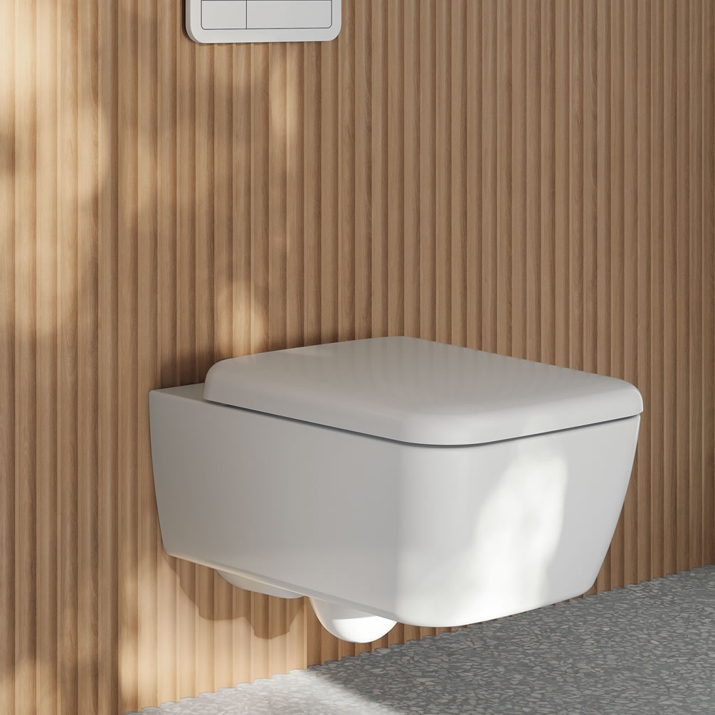 Lifestyle image of Villeroy & Boch Skyla Wall-Hung TwistFlush Square Toilet